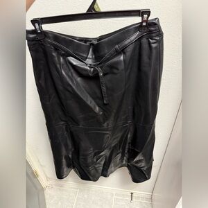 Black Faux Leather Skirt